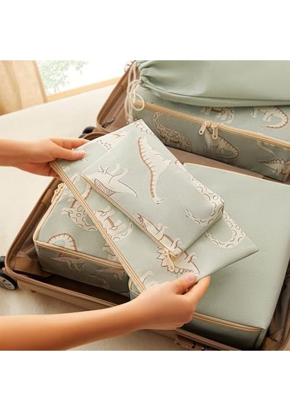 Home Textile 6'lı Çocuk Odası Dinozor Bavul Içi Düzenleyici Set modelleri