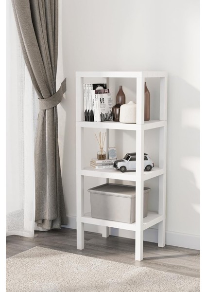 Life 4 Katlı Plastik Beyaz Banyo Mutfak Rafı MIT1049