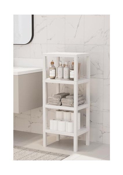 Life 4 Katlı Plastik Beyaz Banyo Mutfak Rafı MIT1049 fiyatları