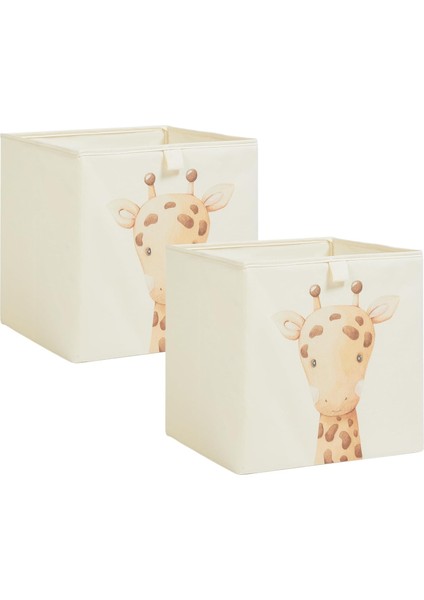 Home Textile 2'li Çocuk Odası Sevimli Zürafa Kutu Set 33 x 30 x 33 cm