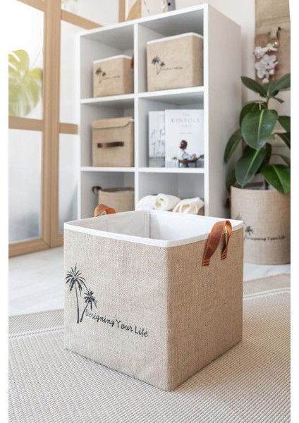 Bee Jüt Dolap Içi Organizer Takı, Makyaj, Banyo, Ofis Düzenleyici Saklama Kutusu 20X20X20 cm