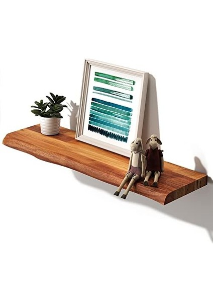 Real Wood Yüzer Raf,duvara Monte,afloat Raf Fsc Canlı Kenarlı Kama,akasya Ahşap Asma Depolama Rafı Yatak Odası, Oturma Odası, Banyo, Mutfak, Ofis Dekorasyonu Için (900X250X38MM, Altın Teak) modelleri