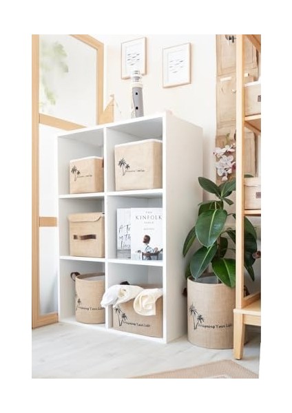 Bee Jüt Dolap Içi Organizer Takı, Makyaj, Banyo, Ofis Düzenleyici Saklama Kutusu 25X25X25 cm modelleri