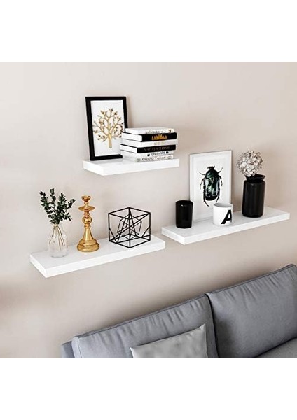 Duvar Rafı, Kitaplar, Resimler, Dekorasyon, Yüzer Raf, 80 x 20 x 3,8 Cm, Ofis Rafı, Mdf, Oturma Odası, Mutfak, Koridor, Yatak Odası, Banyo Için Duvar Panosu, Beyaz LWS28WT fiyatları