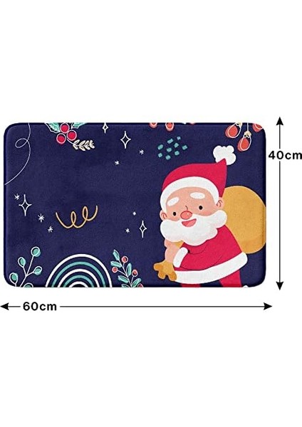 Sevimli Tasarımlı Yılbaşı Dekoru Banyo Paspası, Kaymaz Taban, Makinede Yıkanabilir, Yeni Yıl Paspası (292_BPSM, 2'li Takım 40X60_50X80) fiyatları