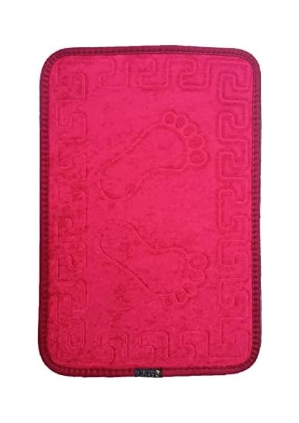 Ayak Izi Baskılı Kaymaz Lateks Banyo Paspası 40X60 cm (Kırmızı) fiyatları