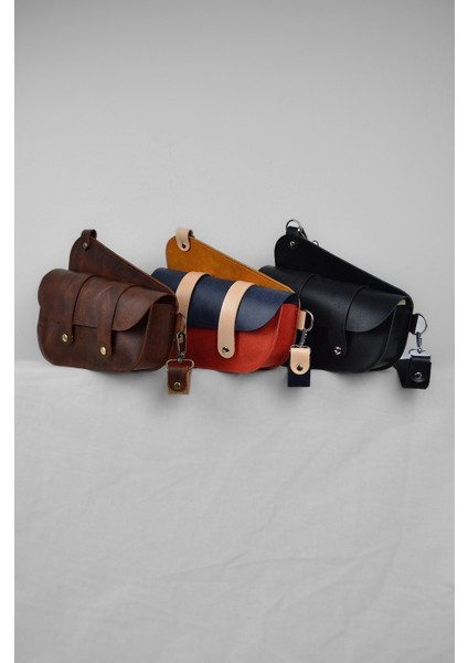 Hakiki Deri Askılı Çanta - Saddle Bag - Frisco Deri - Kahverengi