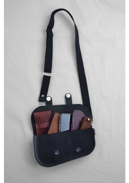 Hakiki Deri Askılı Çanta - Saddle Bag - Siyah indirimleri