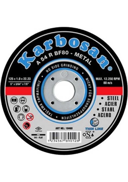 230 x 3.0 mm Metal Kesme Taşı (Düz Tip)