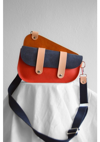 Hakiki Deri Askılı Çanta - Saddle Bag - Pueblo Deri - Renkli