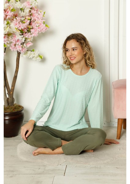 Kadın Penye Uzun Kol Pijama Takım 4110 fiyatları