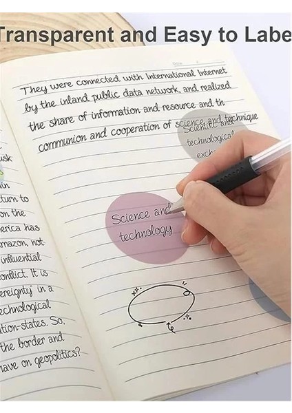 Şeffaf Renkli Yapışkan Post It Daire Not Kağıdı Dairenot (5 Li Set-2) fiyatları