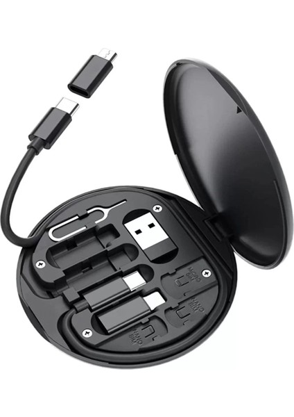 Buffer® 60W Destekli Kablo Kutusu Seyahat Kablo Seti 5'ı 1 Arada USB Type-C Şarj Kablosu Seti