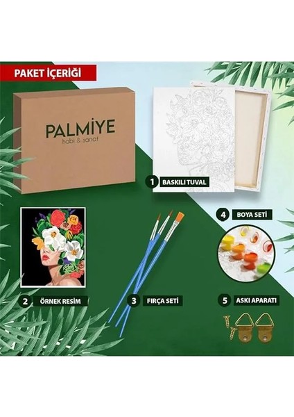 Sayılarla Boyama Tuval Seti Fırça Boya Dahil (Çıtalı) 40X50 cm - Yeşil Kapı fiyatları