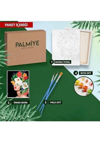 Sayılarla Boyama Tuval Seti Fırça Boya Dahil (Çıtalı) 40X50 cm - Taş Ev fiyatları