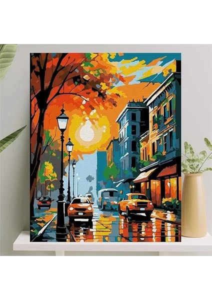 Sayılarla Boyama Tuval Seti Fırça Boya Dahil (Çıtalı) 40X50 cm - Cadde