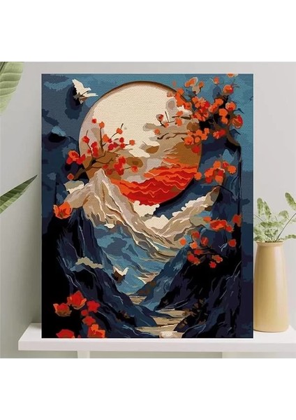 Sayılarla Boyama Tuval Seti Fırça Boya Dahil (Çıtalı) 40X50 cm - Dağlar