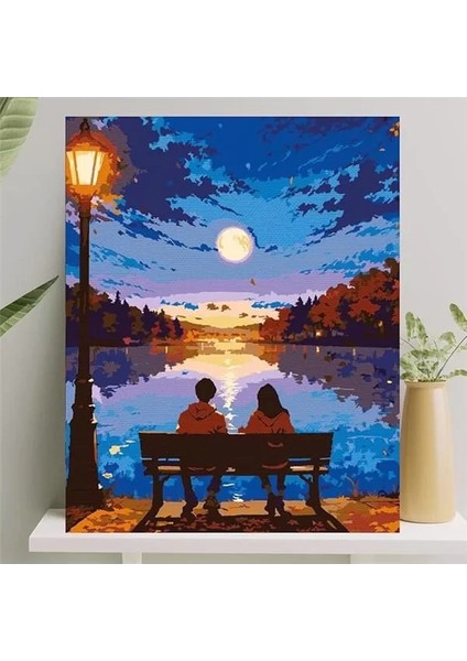 Sayılarla Boyama Tuval Seti Fırça Boya Dahil (Çıtalı) 40X50 cm - Ilk Buluşma
