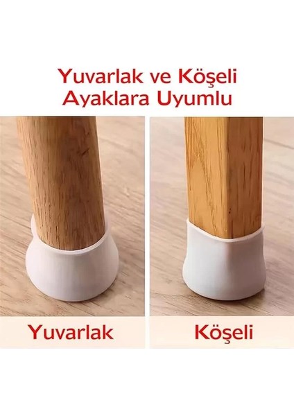 Kanji 20'li Silikon Masa ve Sandalye Ayağı Koruyucu – Kaydırmaz, Çizilmez, Yıkanabilir Mobilya fiyatları