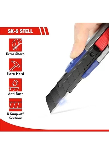 WP212022 18 mm Ağır Hizmet Alüminyum Kasa Maket Bıçağı + 10 Adet Yedek fiyatları