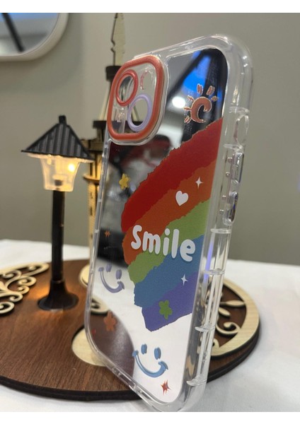 IPHONE 13 3D Digital Baskılı Aynalı Darbe Emici Tam Koruma Şeffaf Mika Telefon Kılıfı