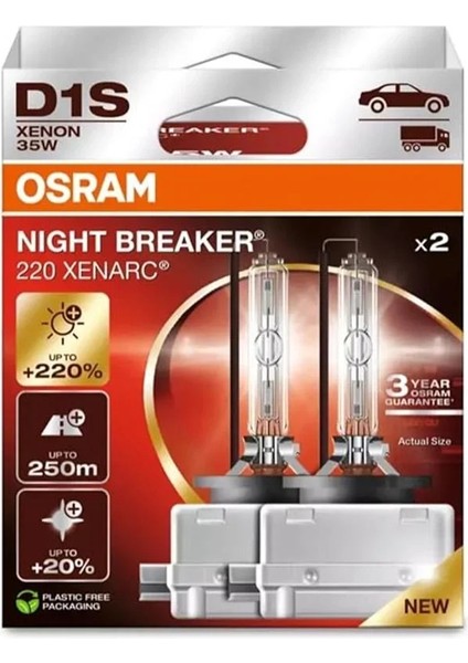 D1S Night Breaker Xenarc Ampul +%220 Fazla Aydınlatma
