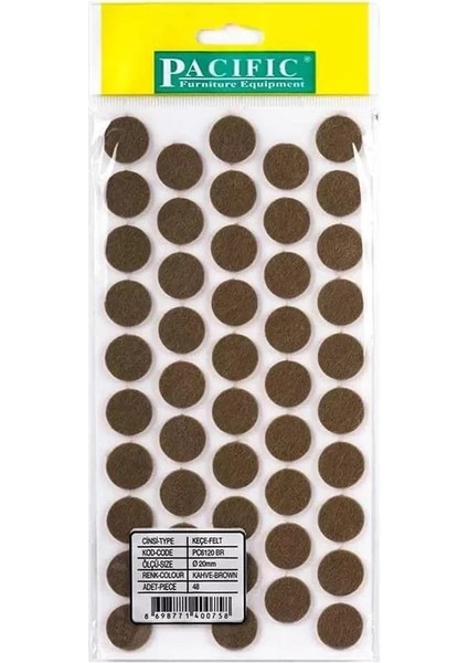 Nsp Masa Sandalye Keçe Kahverengi Yuvarlak 20 mm