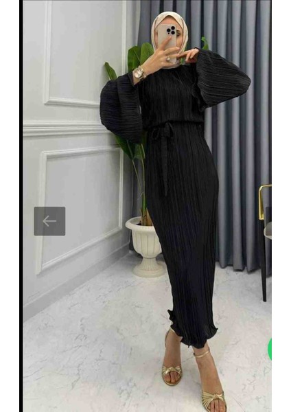 Ispanyol Kol Pliseli Bayan Elbise modelleri