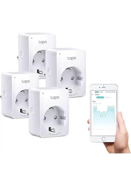 P110(4-PACK), Enerji Izleme, Alexa ve Google Home ile Çalışır, Uzaktan Kontrol