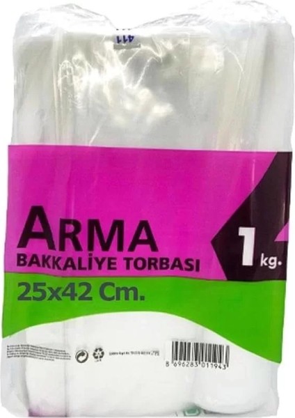 Naksan Arma Şeffaf Naylon 3 Lük 25X42 Cm. Bakkaliye Poşeti Torbası - 1 Kg. - Ort. 140 Adet - 1 Pake fiyatları