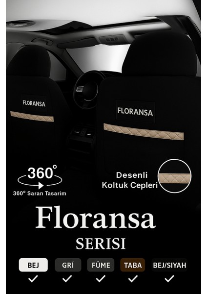 Alfa Romeo Gt 2004 Sonrası Floransa Serisi Eviza Bej Siyah Koltuk Kılıfı