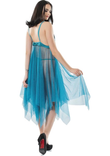 Turkuaz Tül Gecelik - 637B fiyatları