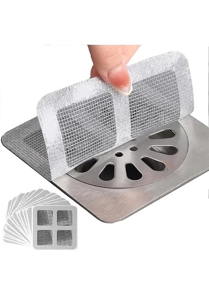 ® 20 Adet Gider Süzgeci Yapışkanlı Filtre Saç Kıl Tüy Pislik Durdurucu Lavabo Banyo Mutfak Küvet