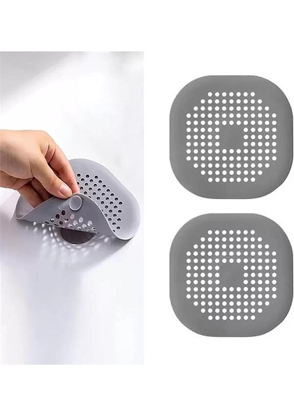 Kanji 2’li Silikon Lavabo ve Küvet Gider Filtresi – Tıkanıklık Önleyici, Vantuzlu Tasarım, Su