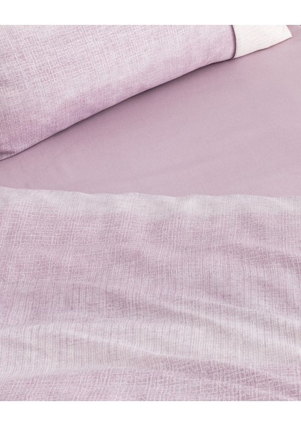 Adelya King Size %100 Pamuk Madame Coco Crep Baskılı Nevresim Takımı - Mürdüm