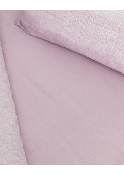 Adelya King Size %100 Pamuk Madame Coco Crep Baskılı Nevresim Takımı - Mürdüm