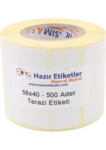 Etiketler , Al Hızlı Al Eko Termal Terazi Etiketi 58MM x 40MM Ruloda 500 Adet 40MM Kuka