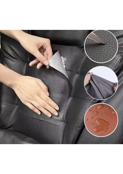 Kendinden Yapışkanlı Deri Döşeme Tamir Kiti Siyah 100X50
