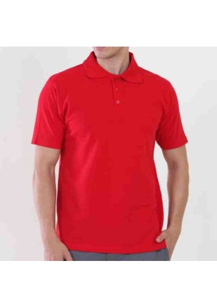Kırmızı Erkek Polo Yaka Kısa Kollu Tişört