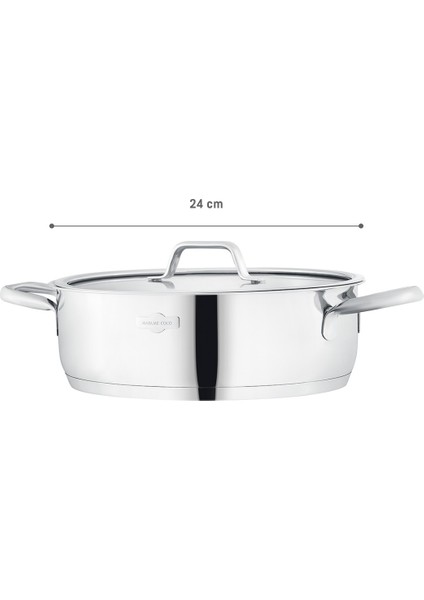 Nova Kısa Tencere - Çelik - 24 cm