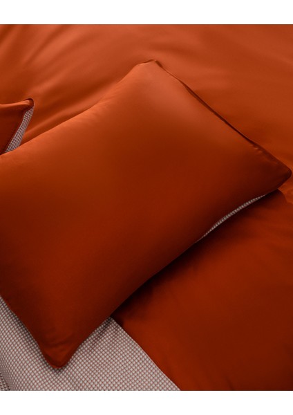 Delit King Size %100 Pamuk Baskılı Saten Nevresim Takımı - Turuncu
