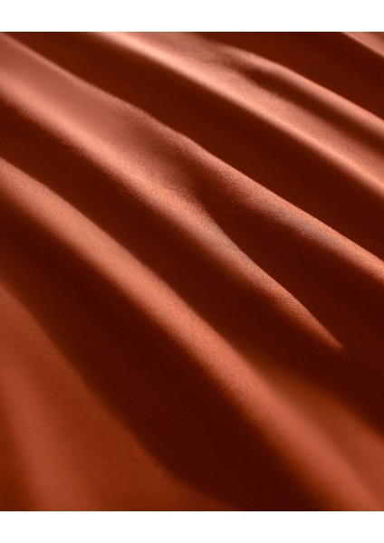 Delit King Size %100 Pamuk Baskılı Saten Nevresim Takımı - Turuncu