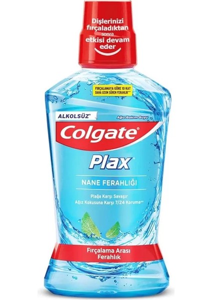 Plax Nane Ferahlığı Plağa Karşı Alkolsüz Ağız Bakım Suyu 500 ml