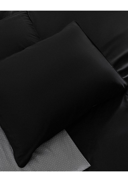 Vachel Çift Kişilik %100 Pamuk Baskılı Saten Nevresim Takımı - Antrasit