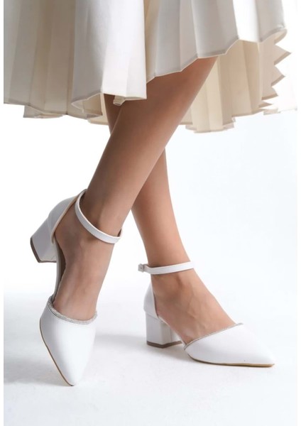 Mehtap Bilek Bantlı Şerit Taşlı Topuklu Klasik Kadın Topuklu Ayakkabı fiyatları