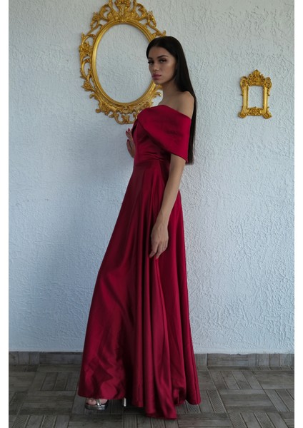 Kırmızı Ön Göğüs Taş Detaylı Abiye 0801035.08 fırsatları