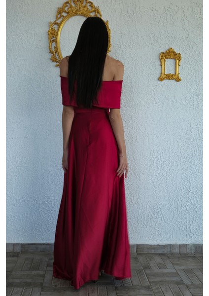 Kırmızı Ön Göğüs Taş Detaylı Abiye 0801035.08 indirimleri