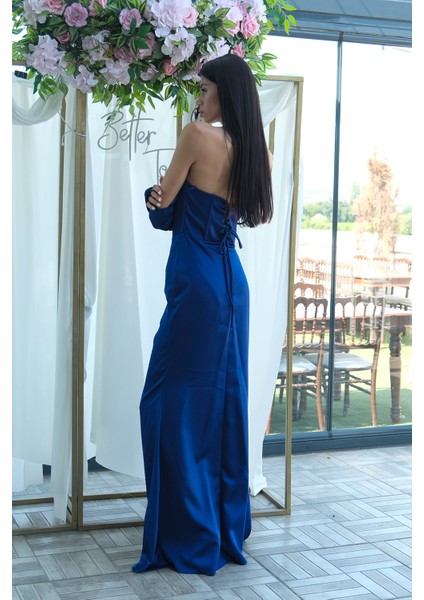 Saks Taş Detaylı Drapeli Straplez Saten Abiye 9705556.26 indirimleri