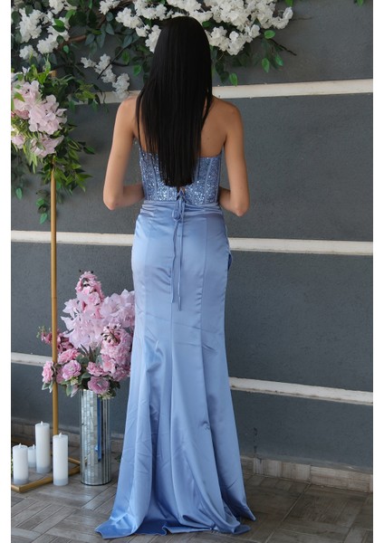 Bebe Mavi Göğüs Pul ve Taşlı Saten Abiye 9705294.449 fırsatları