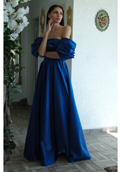 Saks Volan Kollu Drapeli Abiye 9705560.26 modelleri